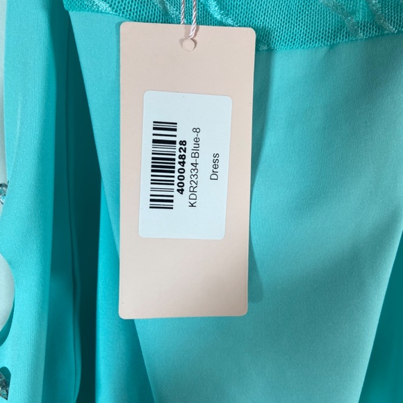 KATCH ME Blue Strap Halterneck Cut Out Spandex Bodycon Dress Small - Picture 6 of 10